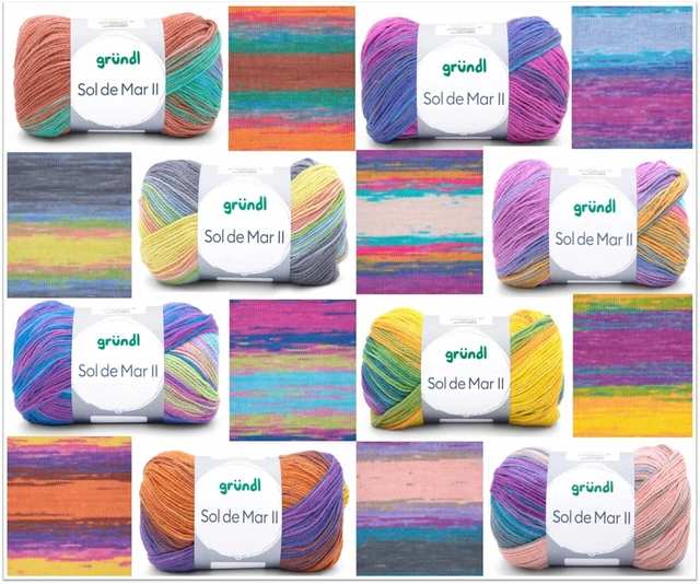 100g Gründl Sol de Mar Baumwolle Garn zum Stricken Häkeln GP 59,90€/1kg