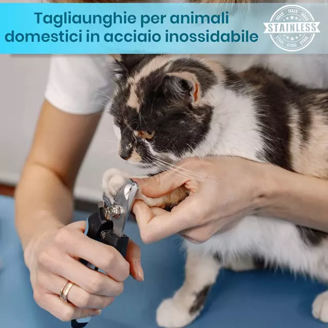 Tagliaunghie Cane E Gatto Con Guardia per Protezione Cani - Acciaio Inossidabile 2