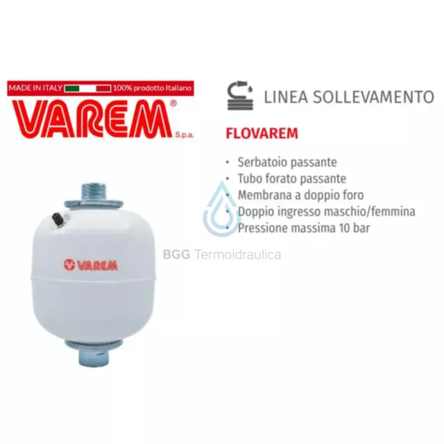 Vaso D'espansione Flovarem Linea Sollevamento Acqua Per Autoclave -10 +99 °C