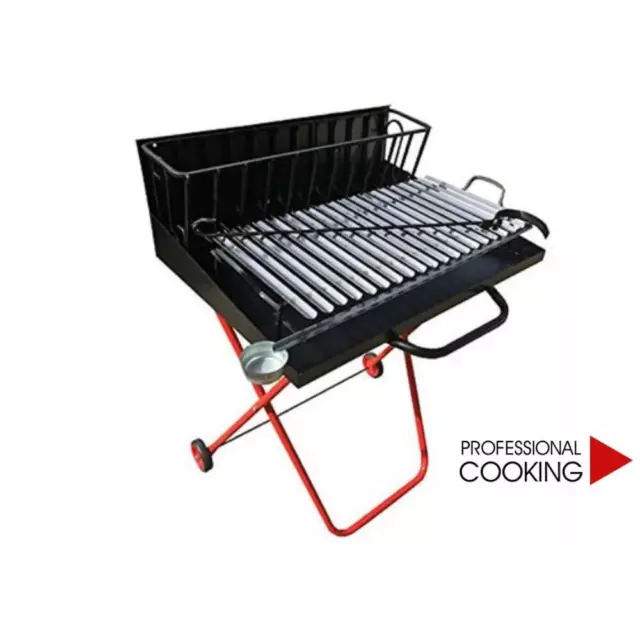 Barbecue a legna e/o carbonella in robusta lamiera con griglia inox cm.50