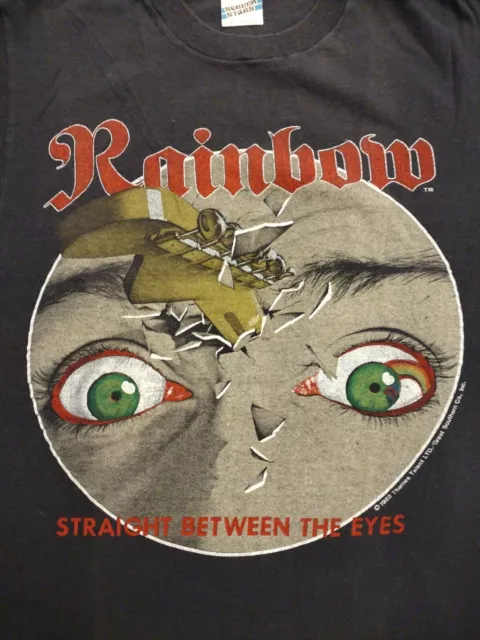 1982 RAINBOW Straight Between The Eyes Concert Tour T Shirt Large EXTREMELY RARE