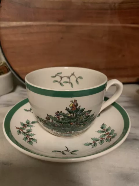 Vintage SPODE - Christmas Tree Coffee/Tea Cup & Saucer  S3324 Made In England