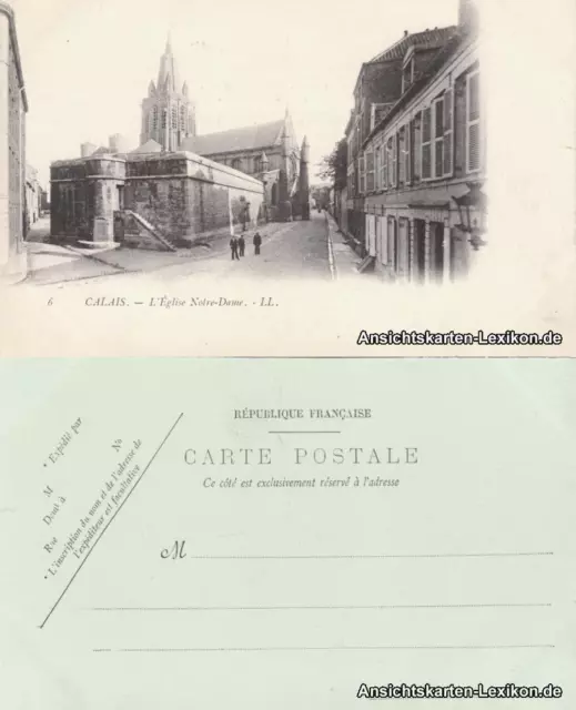 CPA CALAIS STREET Part at the Church (L'Eglise Notre Dame) 1912 $11.57 ...
