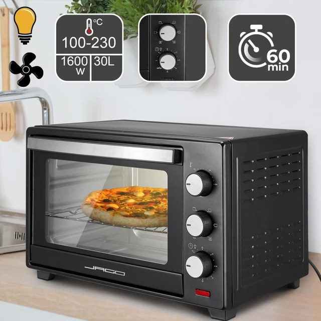 Mini-Four Compact Avec Convection, 20 Litres, 1300 W, Inox, Noir[K28