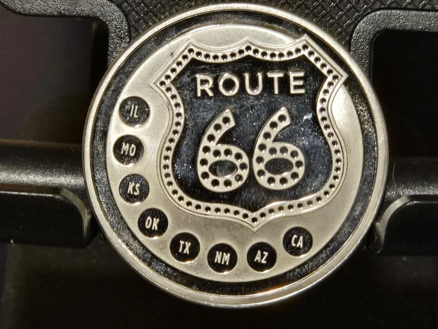 ROUTE 66 HIGHWAY 1 oz .999 Fine Silver Round Proof Strike. $76.65