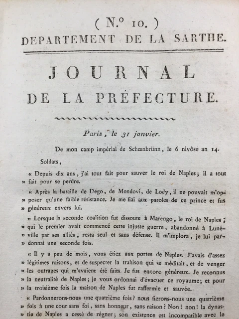 Armée de Naples 1806 Prince Joseph Napoléon Napoli Italie Berthier Sarthe