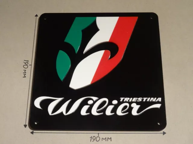 Wilier Bikes, Cycling Sign, Acrylic - Black, White, Red & Green: 190mmX190mm.