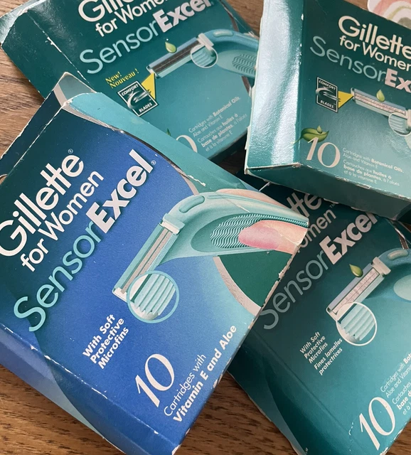 5 cartuchos de hoja de afeitar con sensor Gillette Excel para mujer 50 unidades