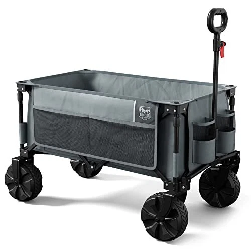 Outdoor Collapsible Wagon Utility Folding Cart Heavy Duty All Terrain Wheels