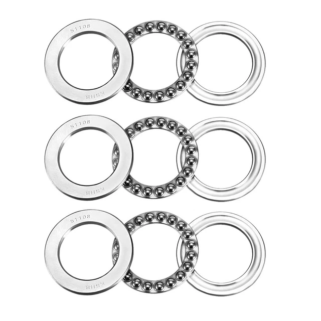 3pc 51108 Single Direction Poussée Roul. bille 40mmx60mmx13mm Chrome Acier