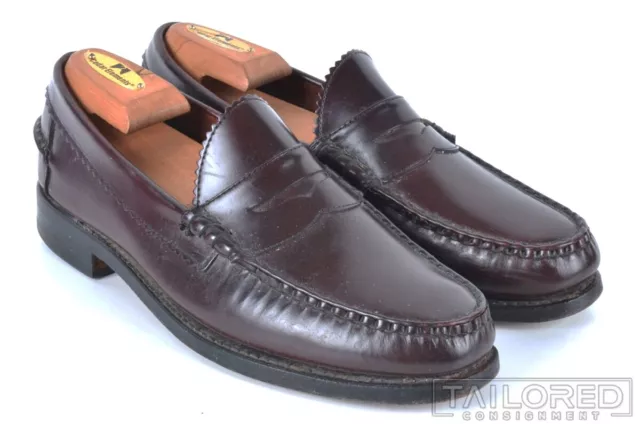 ALLEN EDMONDS Kenwood Burgundy Maroon Leather Penny Loafer Dress Shoes - 9