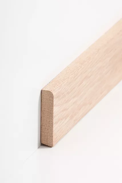 Holzfußleiste 13 x 58 mm abgerundet Eiche roh 240 cm Fußleiste Sockelleiste