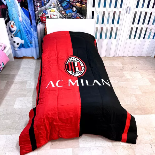 AC Milan Daunendecke Gepolstert 170x260 CM Einzelbett Original Fußball