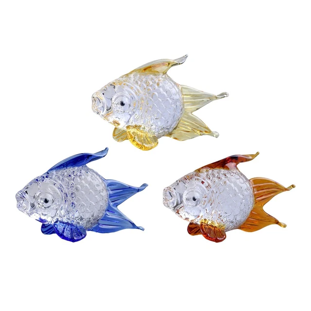 Figurine de poisson rouge en verre Cadeaux miniatures Décor à la maison
