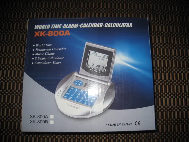 World Time, Alarm, Calendar, Calculator, Radio XK-800B