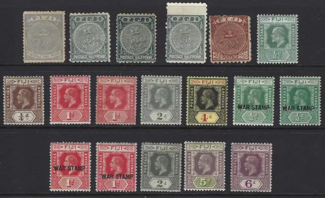 FIJI 1878/1927 Small Mint Range (18)