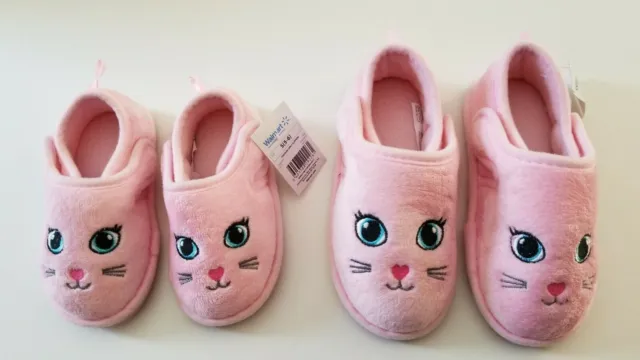 Baby Toddler Girls Pink Bunny Rabbit Face Slippers Shoes Easter Gift Plush Soft