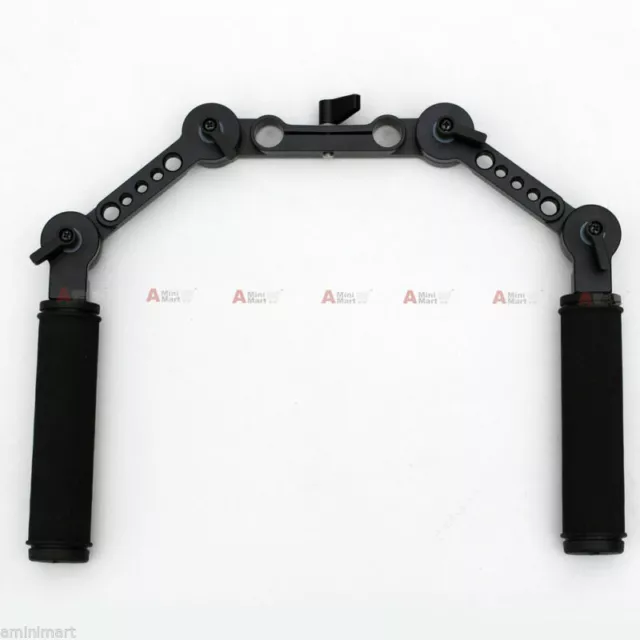 Rotating Rosette Lock Rail Clamp Arm Handle Set fr 15mm Rod Support Camera Rig