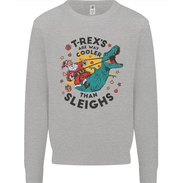 Felpa da uomo T-Rex Cooler than Sleighs divertente per Natale