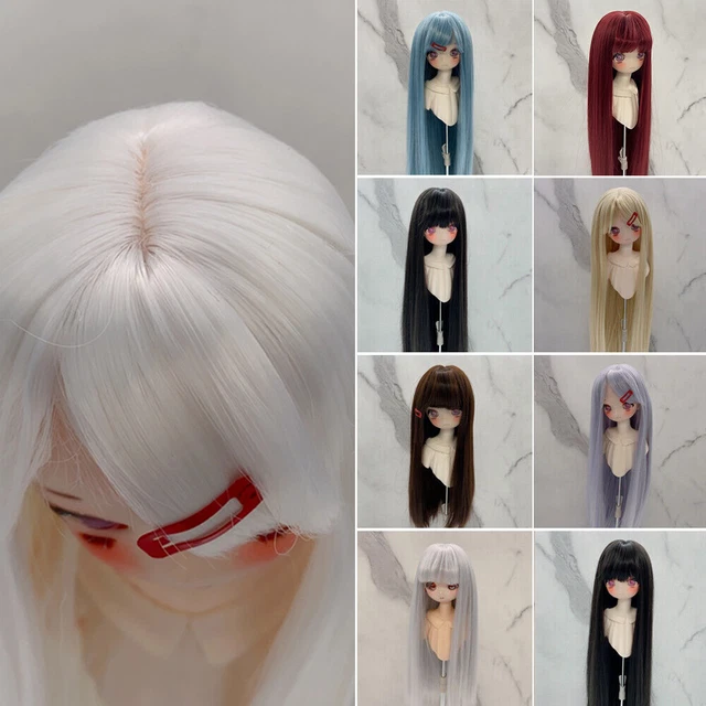 BJD Doll's Hair Wig Long Straight Wigs with Bangs for 1/3 1/4 1/6 BJD Doll DIY