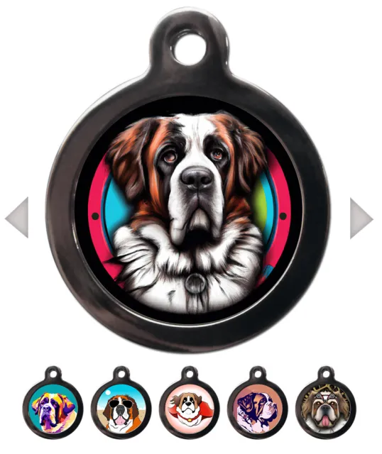 St Saint Bernard Breed Dog Tag for Dogs Personalised Name Pet ID Tag Collar Disc