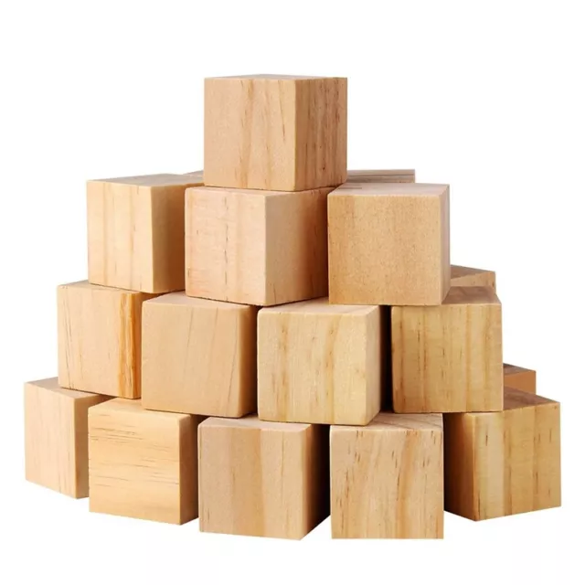 50Pcs Wood Square Square Blank Wood Blocks for Puzzle Making, Crafts, and5262