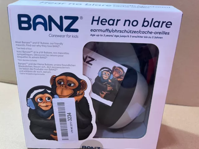 Banz Hear no blare earmuffs up to age 3 BNIB Grey - CG BA9