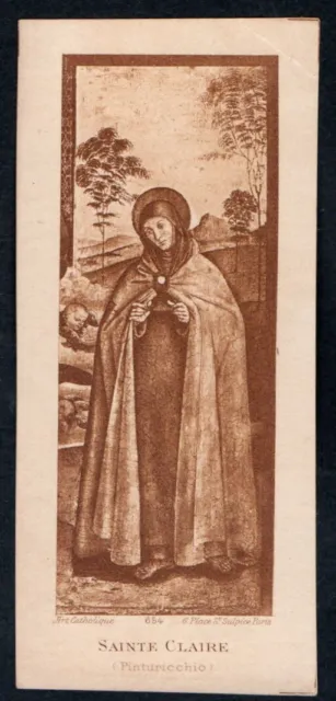 santino antico de Santa Clara de Asis image pieuse holy card estampa