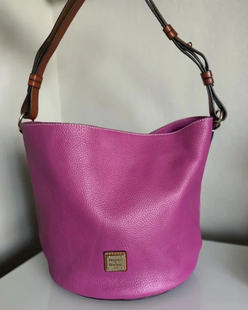 Dooney & Bourke Large Hobo Shoulder Satchel Bag Hot Pink Pebble Leather NWOT