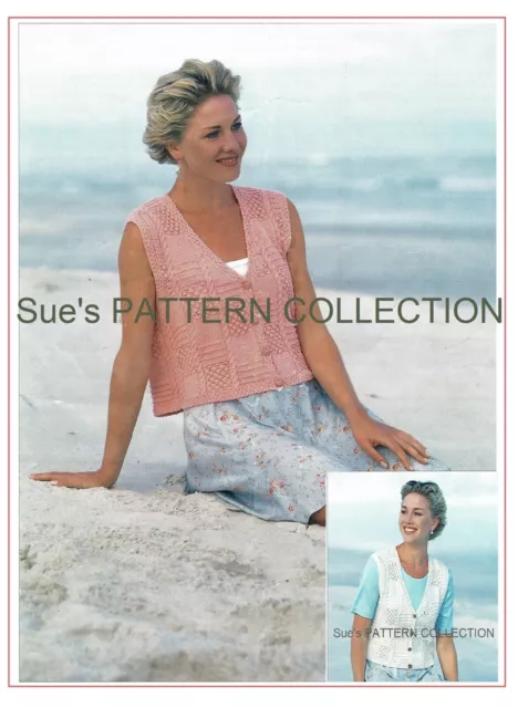 Ladies waistcoat crop top knitting pattern  DK. Summer top. Vintage.