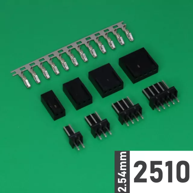 KF2510 2.54mm Plug+Socket+Crimps Black 2-5p Connector B2W (Molex KK254 Style)