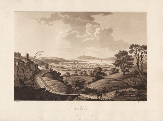 Toulon vue Var Cote-d'Azur France Aquatint etching Radierung Apostool 1794