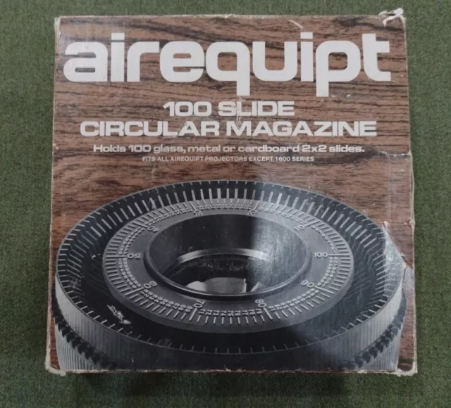 AIREQUIPT Circular Magazine Carousel 100 Slide Holder w/box Vintage
