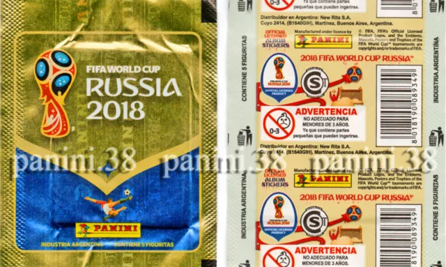 RARE !! ARGENTINA EDITION Pochette "WC RUSSIA 2018" bustina, packet, tüte PANINI