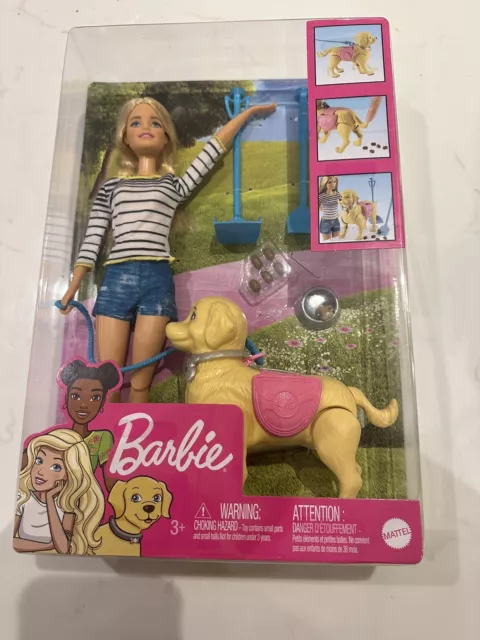 Barbie walking cheap dog that poops