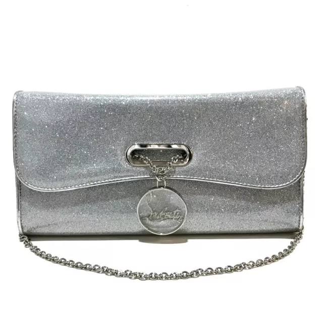 CHRISTIAN LOUBOUTIN Grister Riviera Clutch bag Silver PVC 1145132