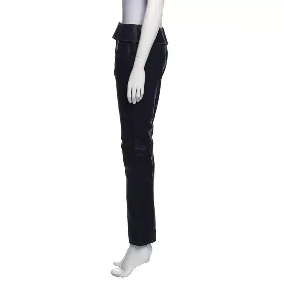 Women's Givenchy Straight Leg Leather Pants, Size Medium / 6, Black 3