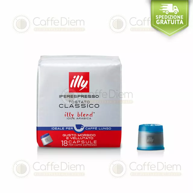 108 Capsule Cialde Caffè illy Iperespresso Lungo Americano Blu 100% Arabica