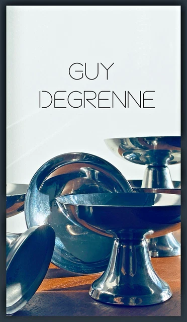 Lot De 6 Coupes à Glace Guy Degrenne - Vintage Rétro Inox Argenté
