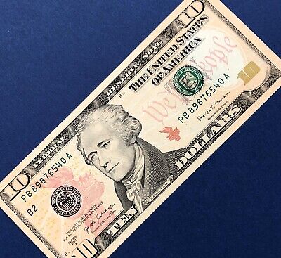 (1) $10 Bill PB/A New York 2017-A One Ten Dollar Note NYC PBA Uncirculated