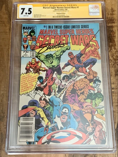 Marvel Super Heroes Secret Wars #1 CGC 7.5 1984 NEWSSTAND Signed By Shooter!