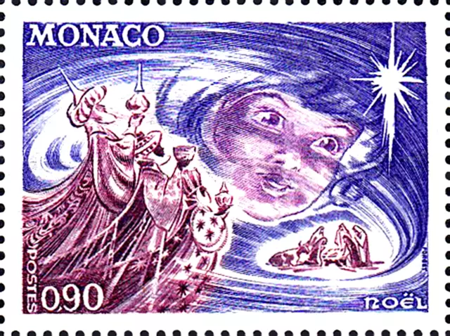 1056 postfrisch MNH Monaco Jahrgang 1972 Weihnachten Heilige 3 drei Könige Rind