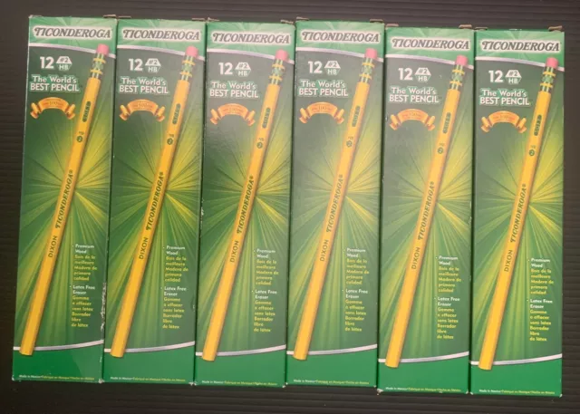 Ticonderoga Soft Pencils HB2  Pencils Premium Wood #2 - 6-12 Packs 72-Count