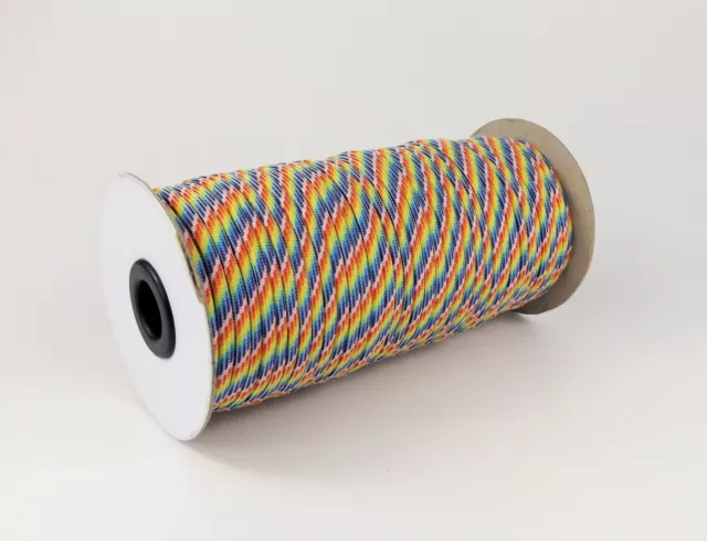 Paracord Knüpffaden Farbmix Regenbogen 4 mm stark 50 Meter Rolle