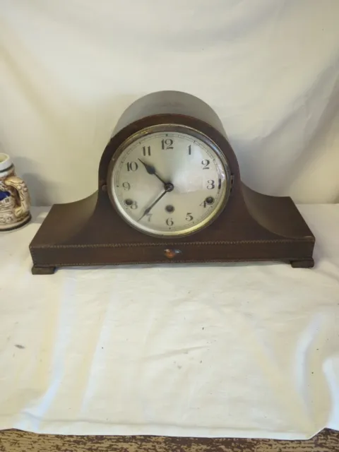 Large Chiming Mantel Clock Oak Cased