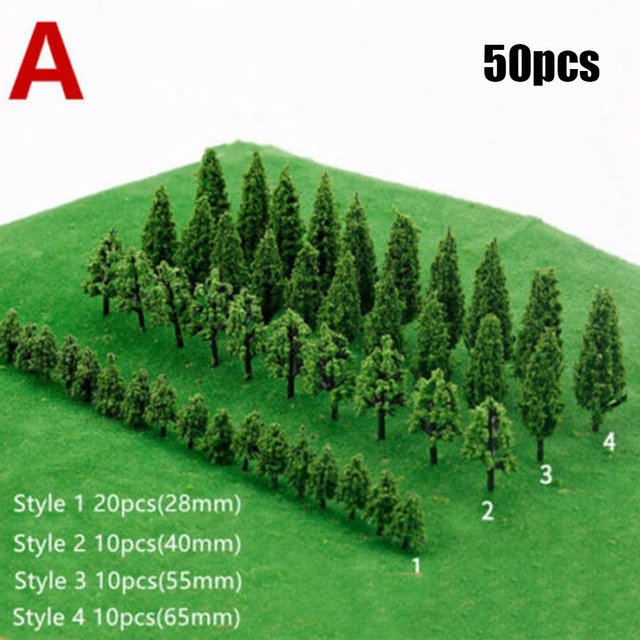5X MODÈLE ARBRES Miniature Landscape Scène Train Railways Echelle 1:50