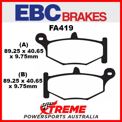 For Suzuki GSXR 600 06-10 EBC Organic Rear Brake Pads, FA419