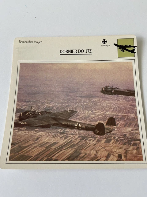 Carte Collection Bombardier Moyen DORNIER DO 172
