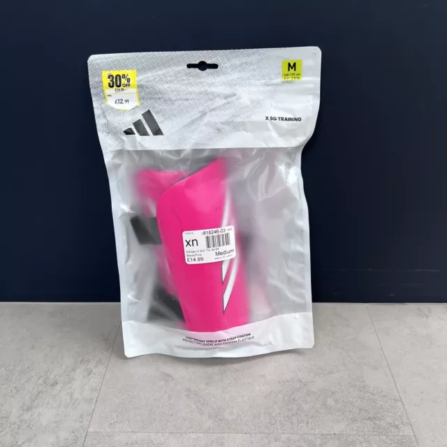 Adidas X SG Training Shin Pads Guards Football Pink Size Medium New!