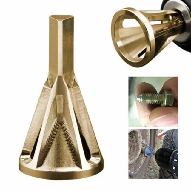 Stainless Steel Deburring External Chamfer Tool Drill Bit Remove Burr Gold 2